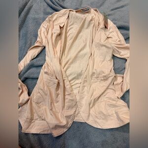 Town Cat Cardigan Womens Large light peach  Open Lightweight Pockets sz s NWT